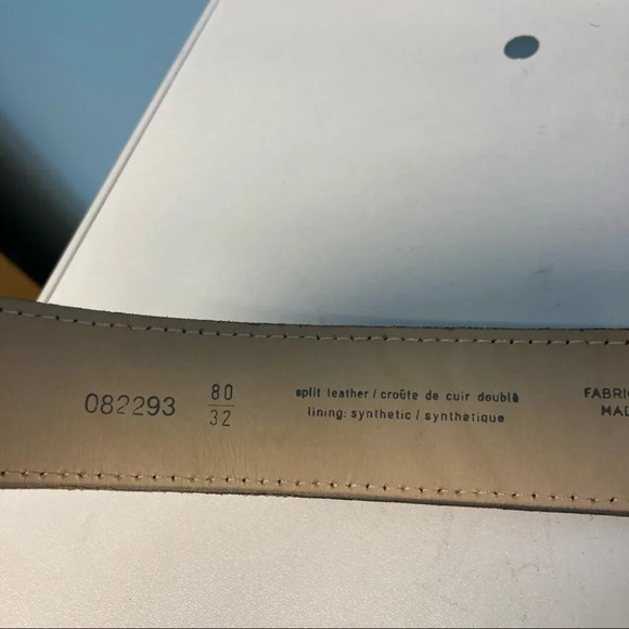ALAIN MANOUKIAN Sz 80/32 Split  Leather Belt Made in France 1.25” wide - Picture 4 of 7